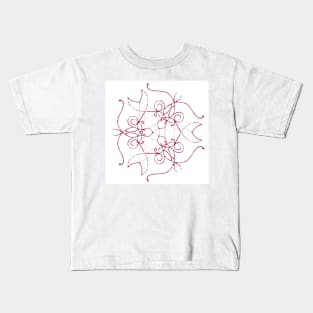 Raspberry Line Art Pattern on a White Background Kids T-Shirt